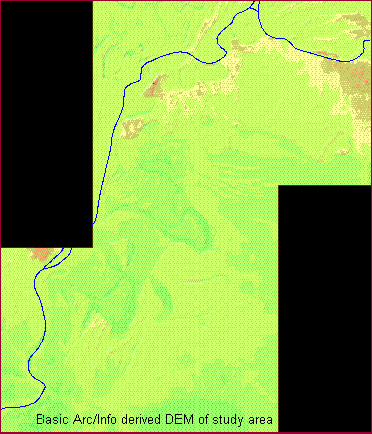 DEM of Upper Tisza valley generated using Arc/Info