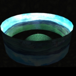 Screenshot from 3DStudio Max of cylinder/projected image