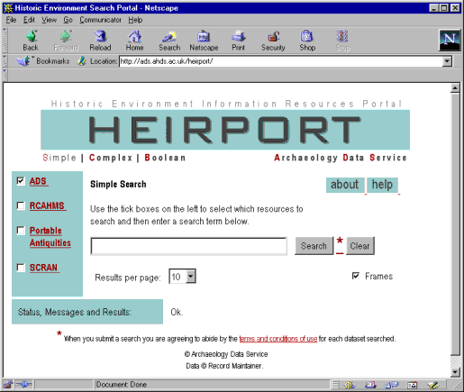 HEIRPORT - the search interface