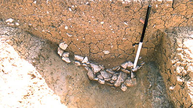 Inner ditch, area 2, with filling of stones removed.