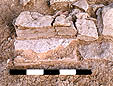 Front offset of stones of the wall.