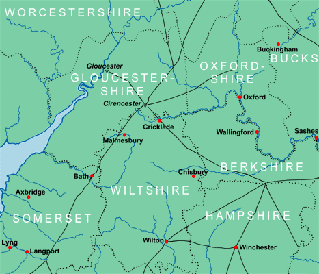 Fig. 1b - The location of Cricklade