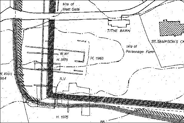 Part of map prior to cleaning showing scratch marks to be deleted