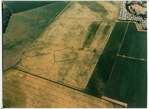 Aerial photograph showing field with crop marks
