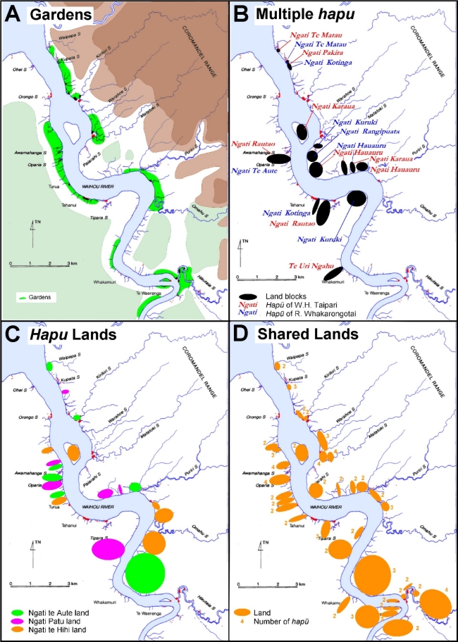 Series of maps showing distribution of land types
