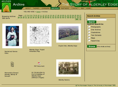 Image of screen showing map, photo and document archive.