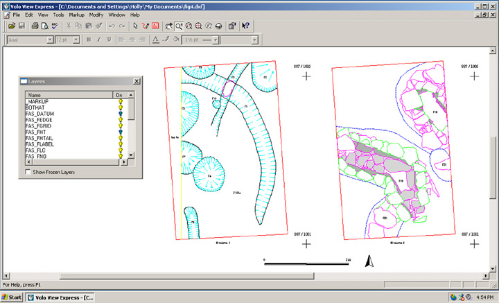 CAD drawing displayed in Volo View Express.