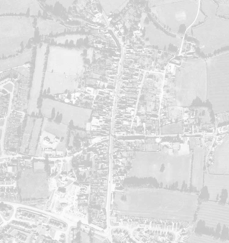 Aerial photo of the town of Cricklade, Wiltshire.