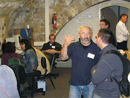 Figure 1: Discussion and debate in the undercroft at King's Manor.