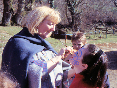 Figure 2: Face painting as part of children's educational activities at Castell Henllys