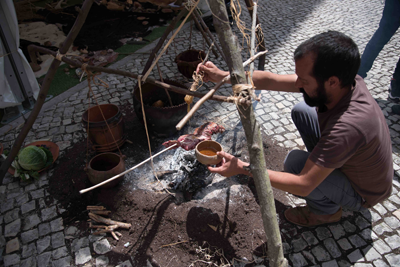 Archaeology celebration demonstration of prehistoric cooking techniques in 2016, Lisbon, AAP-MAC (Image: José Morais Arnaud / AAP).