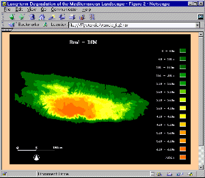 Screenshot of Digital Elevation Model of the village of Brac (B)