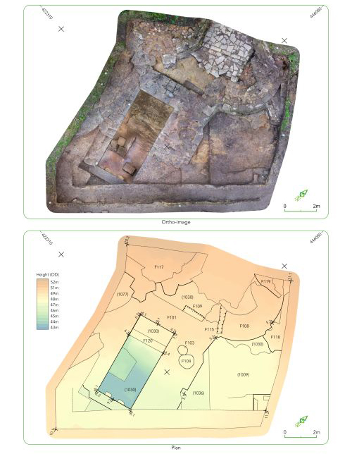 map showing post-excavation plans