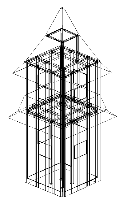 An alternative wireframe CAD model of tower