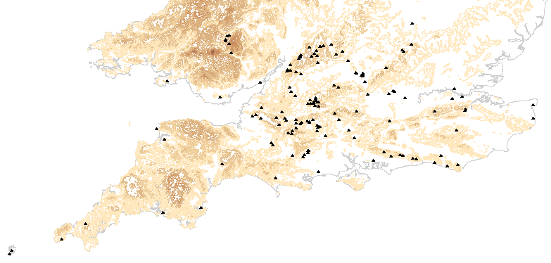 Distribution of sites from Earlier Neolithic period