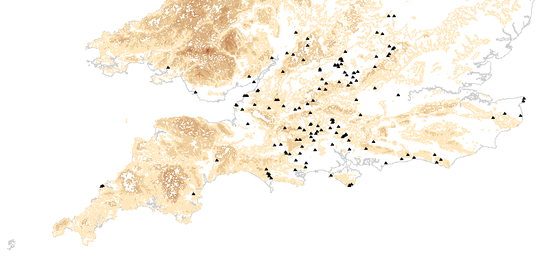 Distribution of sites for Iron Age