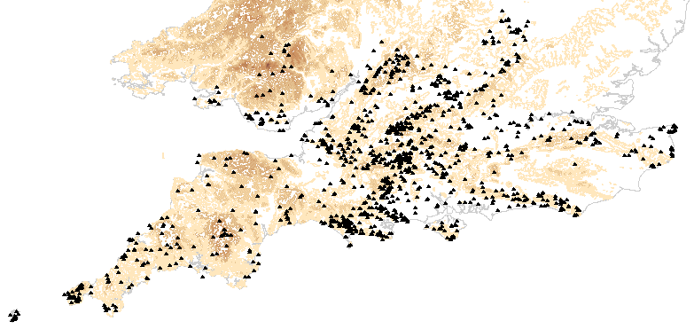 Distribution map of sites in study