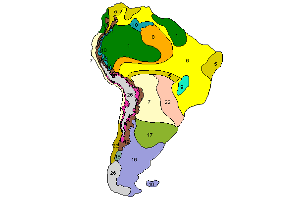 map of South America