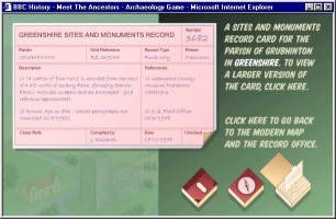An example of a Sites and Monuments Record Card