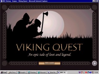 Frontpage of the Viking Quest game