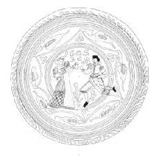 Enkhuizen-Werra type slipware: sgraffito dish dated 1605