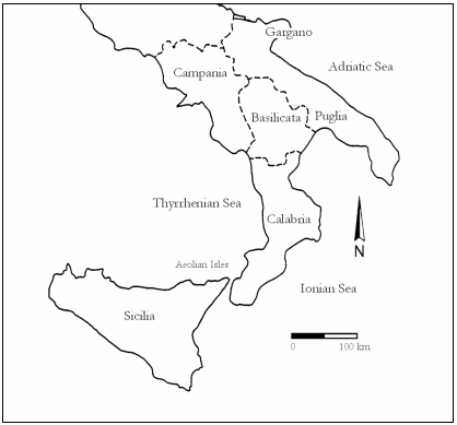 Location of Calabria