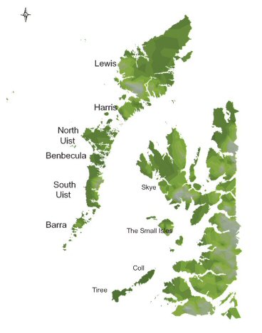 Map of the Outer Hebrides