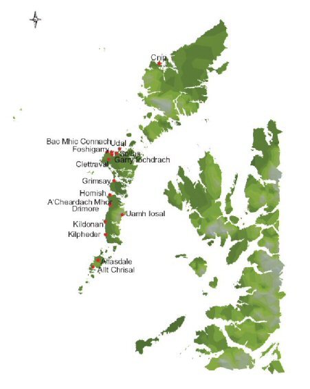 Distribution of wheelhouses in Western Isles