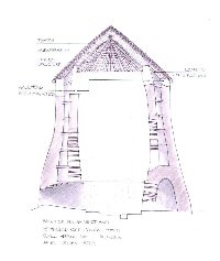 Tanya Romankiewicz's reconstruction drawing of Mousa, Shetland