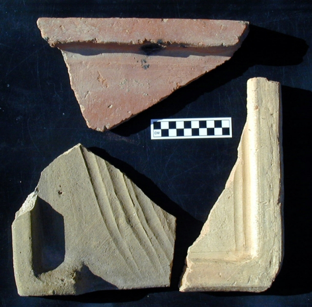Figure 17: Tile fragments from Skouriotissa slag heap (TP007). Photograph: Vasiliki Kassianidou. 