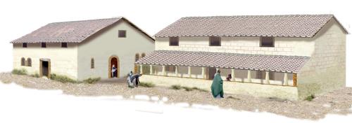 Reconstruction of Masonry Buildings 1 and 2 from the south