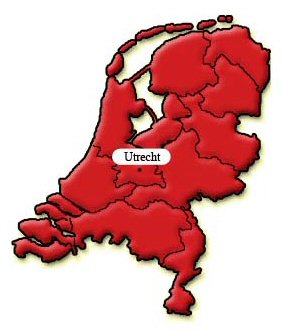 Utrecht is located in the centre of The Netherlands