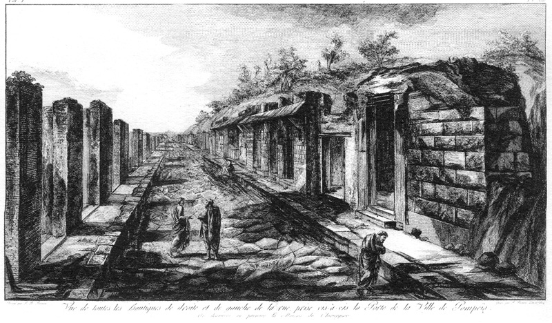 Francesco Piranesi's view of the via Consolare with the House of the Surgeon on the far right  (Fino 2006)