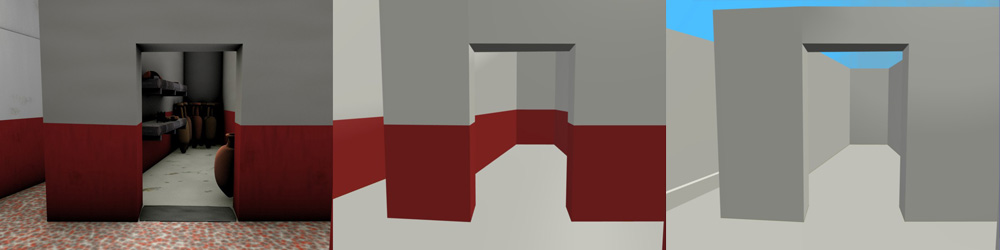 The same view of room 11 from three different models