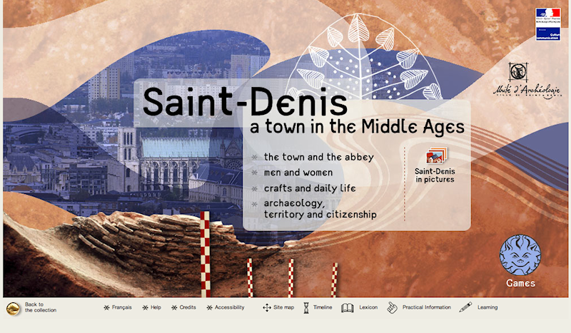 A screenshot of the Saint-Denis homepage