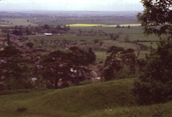 View from the plateau of Cadbury Castle, Somerset.