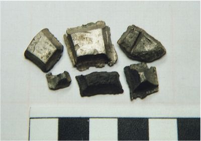 Hacksilber from Akko, in the form of 'chocolate-bar' ingots. Objects like these functioned as money and as raw material before coinage.