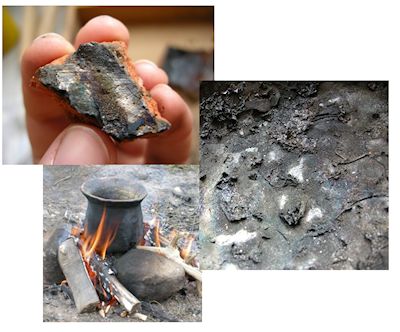 Composite image - food crusts on pottery