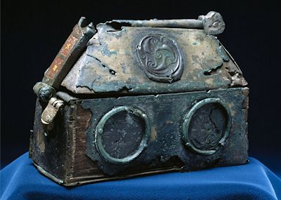 Reliquary shrine from a double burial at Melhus, Overhalla, AD 800.