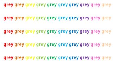 The word grey, repeated