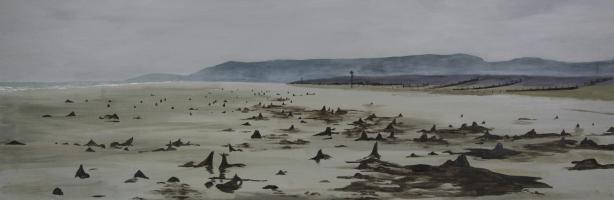 'The Submerged Forest at Borth' by Ifor Christie, A Level Art student at Ysgol Penweddig. Submitted to Layers in the Landscape. Used with permission.
