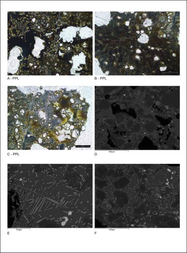 Photomicrographs of chest furnace samples