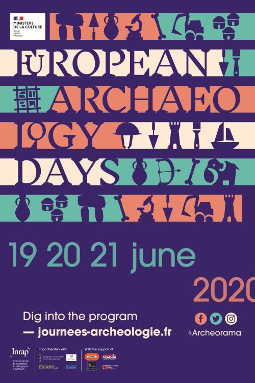 Poster advertising European Archaeology Days 2020. Image: INRAP