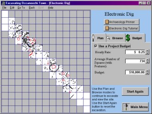 Screenshot of electronic dig