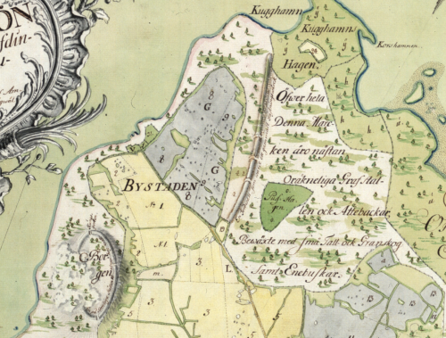 A part of the map of Björkö from 1747