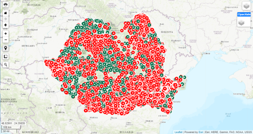 A screenshot of a map showing the spatial distribution of all archaeological sites in the National Cultural Heritage Map Server