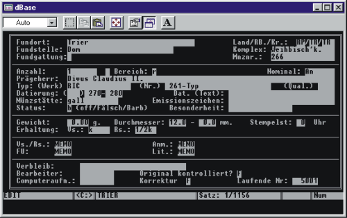 a screenshot of an old database