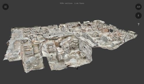 a 3d model of an archaeological trench excavation