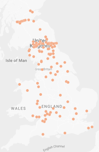 Map with sites plotted