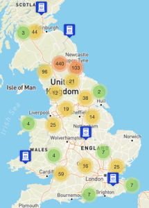 Map with sites plotted